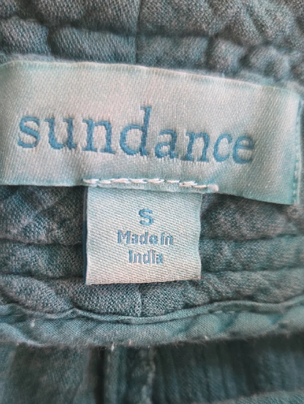 Sundance Teal Button-Front Cotton Drawstring Shorts - Picture 6 of 7